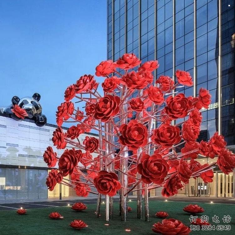 戶外玫瑰雕塑
