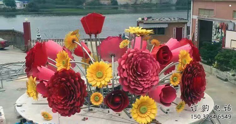環境葵花雕塑批發，拉絲工藝，園林葵花雕塑承接