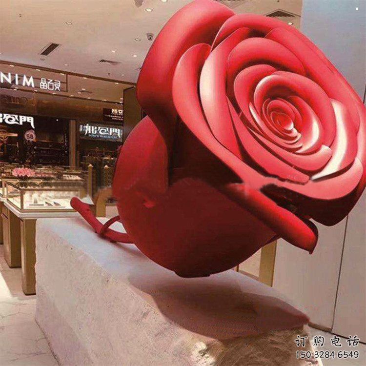 月季雕塑生產(chǎn)，透雕系列，紀(jì)念月季花朵雕塑展品