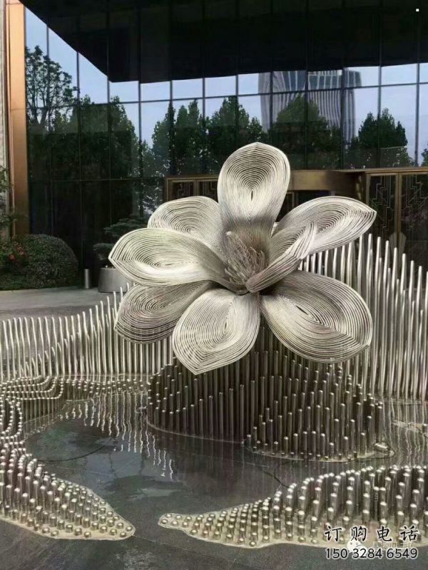 大型月季花雕塑優選，白鋼構件，不銹鋼月季花雕塑廠家
