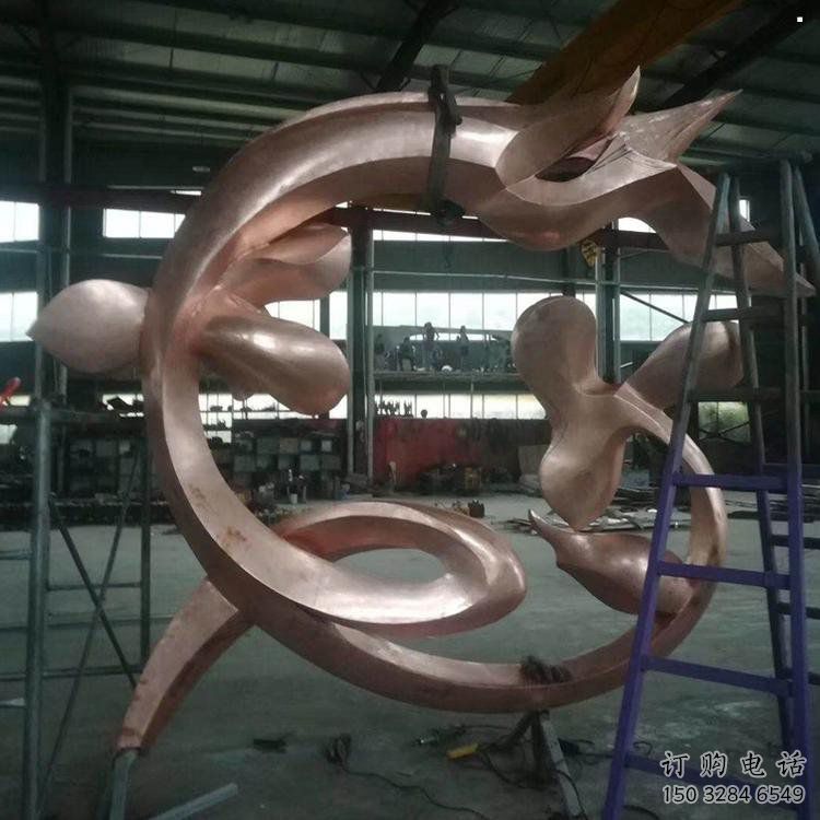 蘭花雕塑供應，花園小品，不銹鋼蘭花花朵雕塑展品