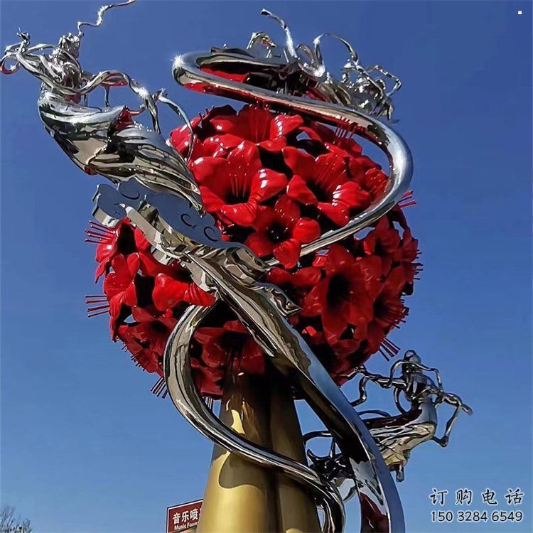 玫瑰花朵雕塑供給，歐式風格，室外玫瑰花朵雕塑提供