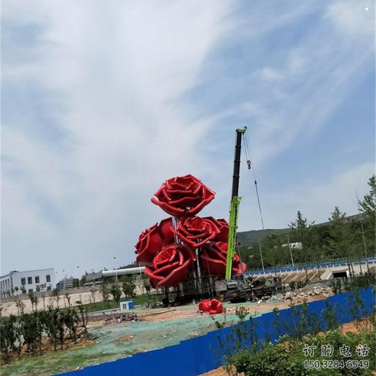 牡丹花雕塑制造，白鋼構件，牡丹花花朵雕塑廠家提供