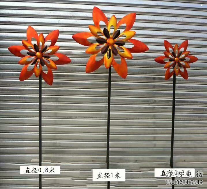 風車花雕塑供需，圓雕系列，不銹鋼風車花雕塑制造商