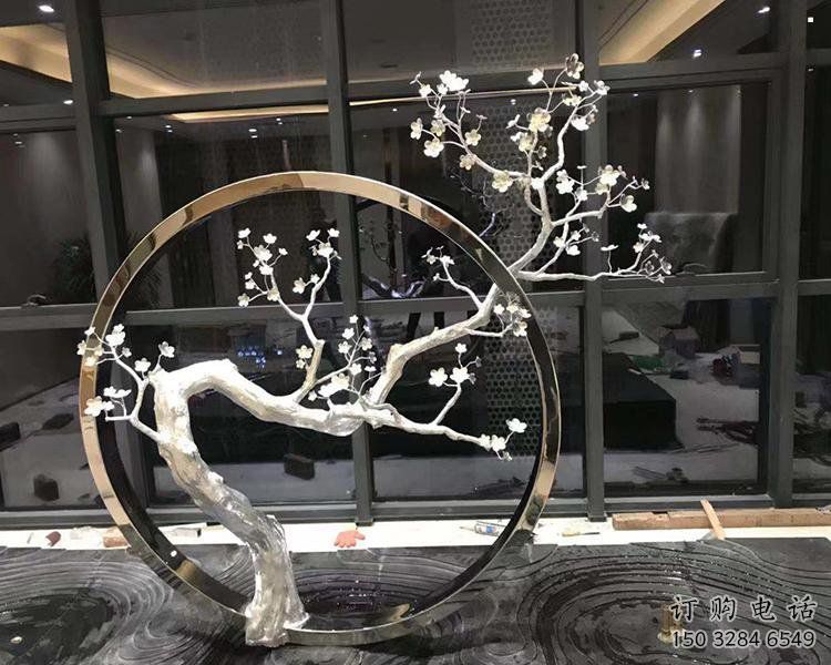 梅花雕塑選用，小區擺件，大型梅花雕塑批發