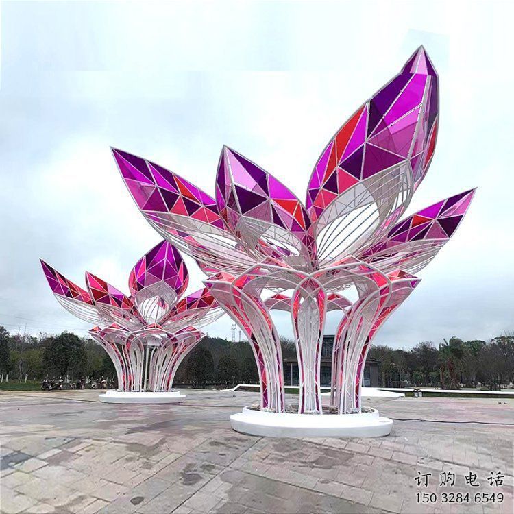 大型茉莉花雕塑常用，戶外擺放，不銹鋼茉莉花雕塑廠家