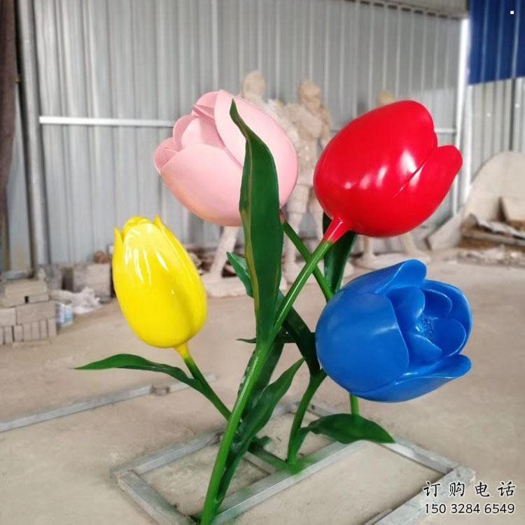 郁金香雕塑展品，公園小品，不銹鋼郁金香雕塑生產商