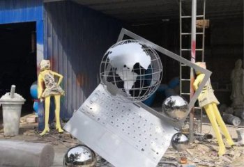 地球儀雕塑通用，花園小品，廣場筆記本地球儀雕塑優價