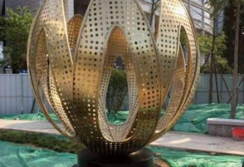 鏤空蓮花雕塑制作，市標雕塑，燈光蓮花雕塑常用