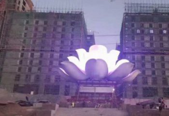 鏤空蓮花雕塑專(zhuān)供，鍛造工藝，燈光蓮花雕塑生產(chǎn)廠家