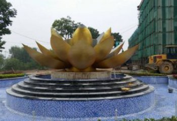 蓮花雕塑供需，小區(qū)雕塑，銅蓮花雕塑制造廠家