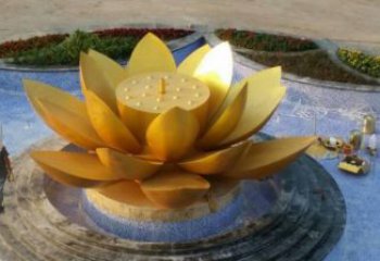 銅蓮花雕塑生產商，小區雕塑，銅蓮花雕塑制作廠家