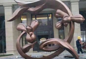 蘭花雕塑工程供應(yīng)，美陳雕塑，鑄銅蘭花花朵雕塑廠家
