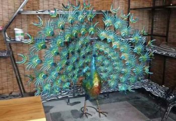 孔雀開(kāi)屏雕塑廠家，彩繪仿真造型，不銹鋼孔雀雕塑