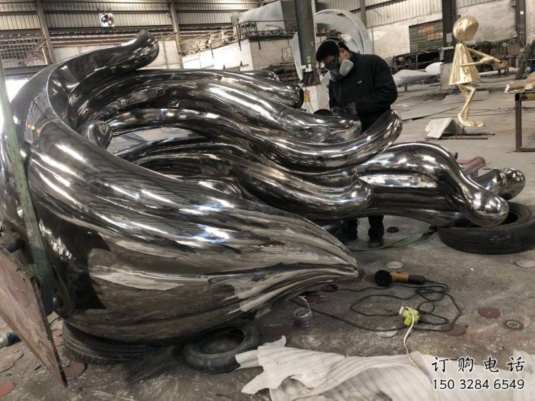 波浪雕塑制造，酒店擺件，不銹鋼波浪雕塑選定