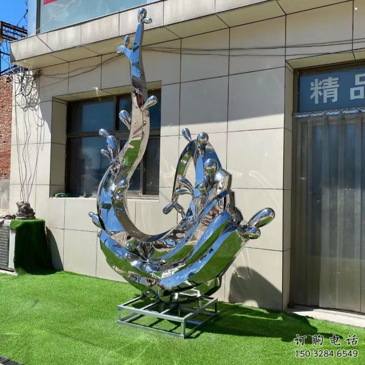 海浪雕塑制造廠家，鏡面工藝，不銹鋼材質(zhì)