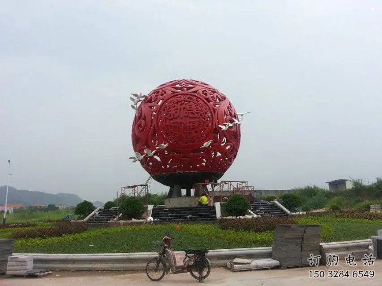 圓球雕塑廠(chǎng)家，廣場(chǎng)雕塑，烤漆圓球雕塑訂做