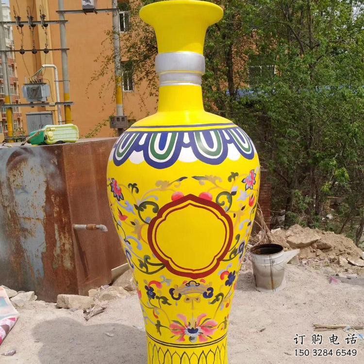 花瓶雕塑展品，彩鋼制作，玻璃鋼花瓶雕塑精品