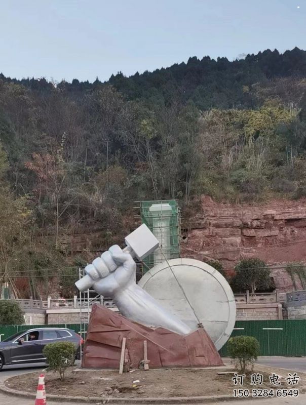拳頭雕塑供求，中式工藝，不銹鋼拳頭雕塑廠家