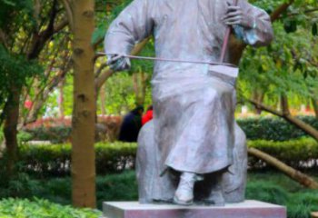 拉二胡雕塑專供，景區雕塑，仿古民俗人物雕塑提供