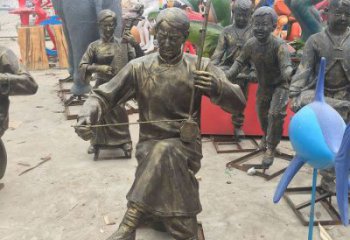 彈古箏雕塑供求，露天雕塑，民俗人物雕塑制作