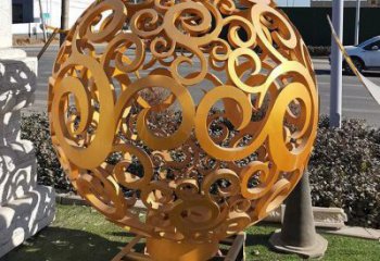 鏤空球雕塑制作，廣場雕塑，烤漆鏤空球雕塑廠家