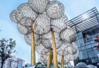 空心球雕塑訂做，多彩藝術(shù)，鏤空空心球雕塑制造