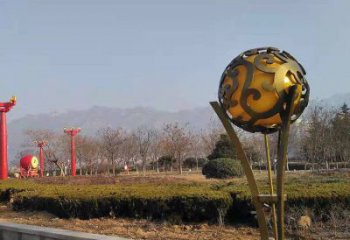 空心球雕塑生產(chǎn)商，動態(tài)雕塑，鏤空空心球雕塑定制