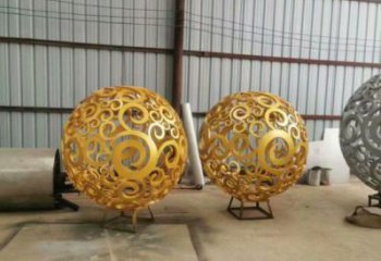 棱面球雕塑服務(wù)商，街道標(biāo)識，鏤空棱面球雕塑定制廠家