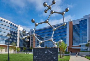 分子球雕塑制作，景區案例，不銹鋼分子球雕塑定做