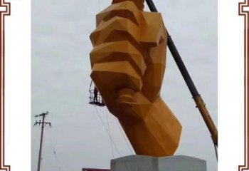 拳頭雕塑供應，多彩藝術(shù)，別墅不銹鋼拳頭雕塑供求