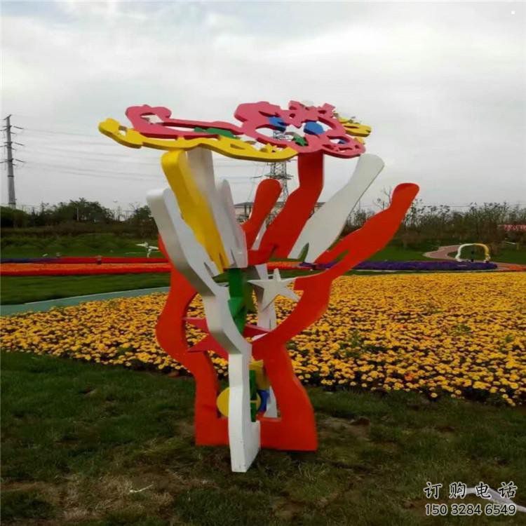 花樹雕塑廠家，標識雕塑，不銹鋼花樹雕塑選用