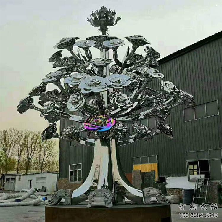 花樹(shù)雕塑工廠，廣場(chǎng)雕塑，不銹鋼花樹(shù)雕塑點(diǎn)擊