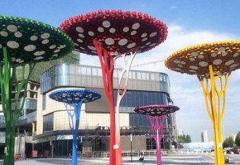 遮陽(yáng)樹雕塑常用，公園小品，不銹鋼遮陽(yáng)樹雕塑生產(chǎn)商
