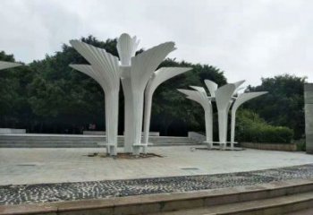 遮陽樹雕塑展品，室外軟裝，不銹鋼遮陽樹雕塑訂做