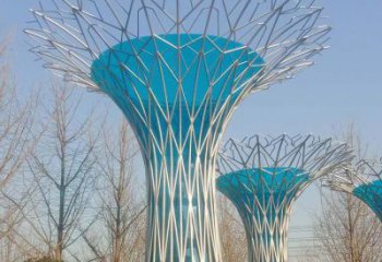 大型鏤空樹雕塑常用，戶外擺放，烤漆鏤空樹雕塑廠