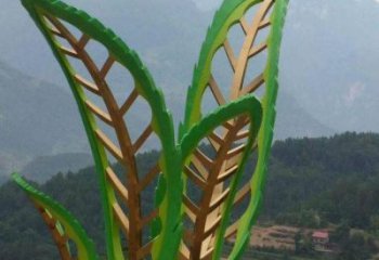 樹葉雕塑定做，公園小品，戶外烤漆樹葉雕塑廠家