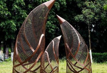鏤空竹筍雕塑制作，景區案例，鏤空不銹鋼竹筍雕塑定做