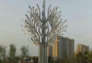風鈴樹雕塑定制，小區擺件，不銹鋼風鈴樹雕塑服務商