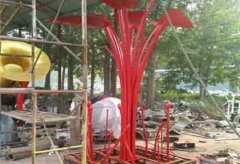 花樹雕塑定做，公園小品，烤漆不銹鋼花樹雕塑定價(jià)