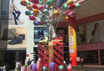 氣球樹雕塑廠家，圓雕體系，玻璃鋼氣球樹雕塑選定