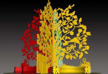 樹干雕塑訂做，小區雕塑，不銹鋼樹干雕塑廠