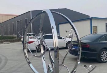 圓環(huán)樹雕塑指用，景觀雕塑，不銹鋼圓環(huán)樹雕塑點擊