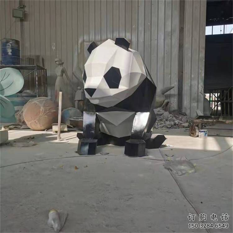 熊貓雕塑精選，陸地擺件，公園切面熊貓雕塑精品