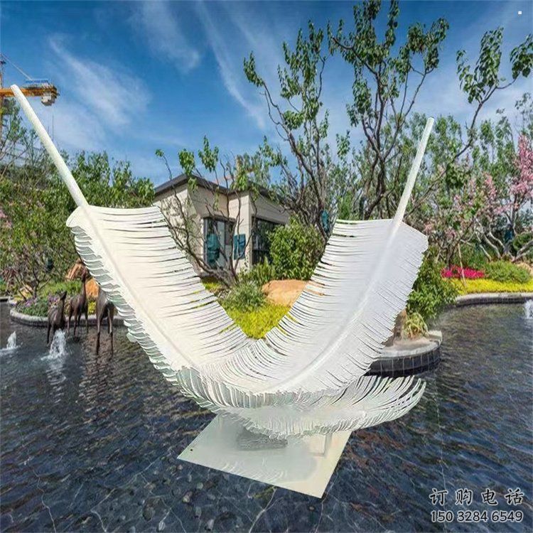 羽毛雕塑擺件供需，彩鋼制作，大型烤漆羽毛雕塑公司
