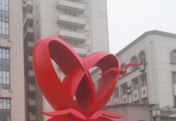 雙心雕塑制造商，城區小品，不銹鋼雙心雕塑定制