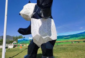 廣場(chǎng)熊貓雕塑批發(fā)，廣場(chǎng)系列，切面熊貓雕塑廠定價(jià)