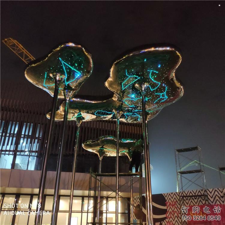 祥云雕塑觀賞型，街景小品，不銹鋼祥云雕塑常用