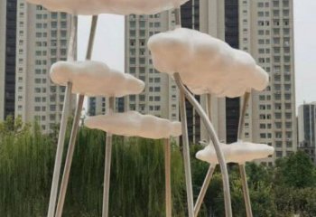 云朵雕塑服務(wù)商，創(chuàng)意雕塑，鏤空云朵雕塑訂做