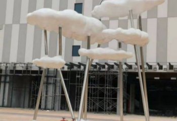 云朵雕塑指用，景觀雕塑，藝術(shù)鏤空云朵雕塑點擊